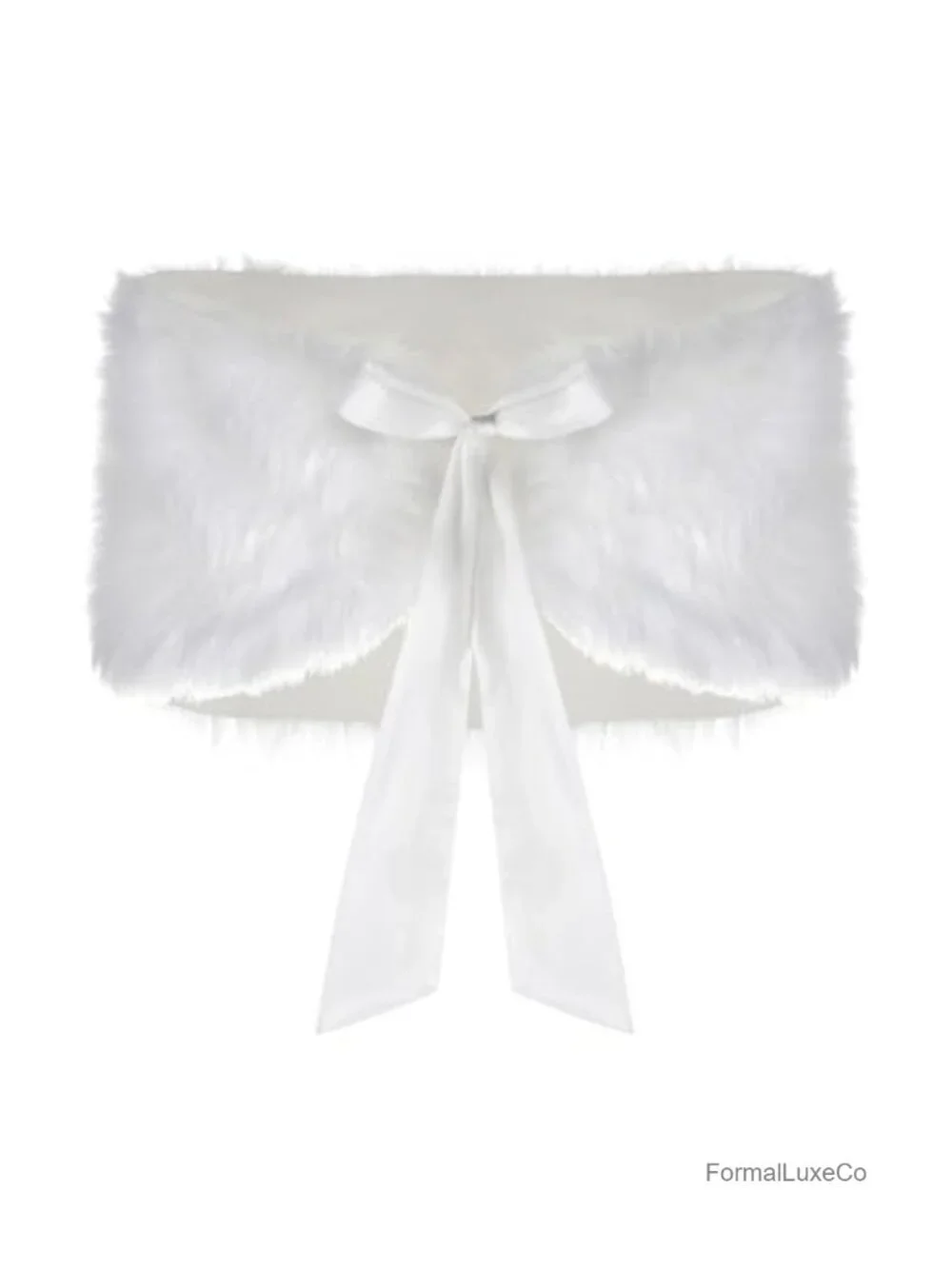 Faux Fur Bridal Shawl Wrap Satin Lined Wedding Scarf Stole